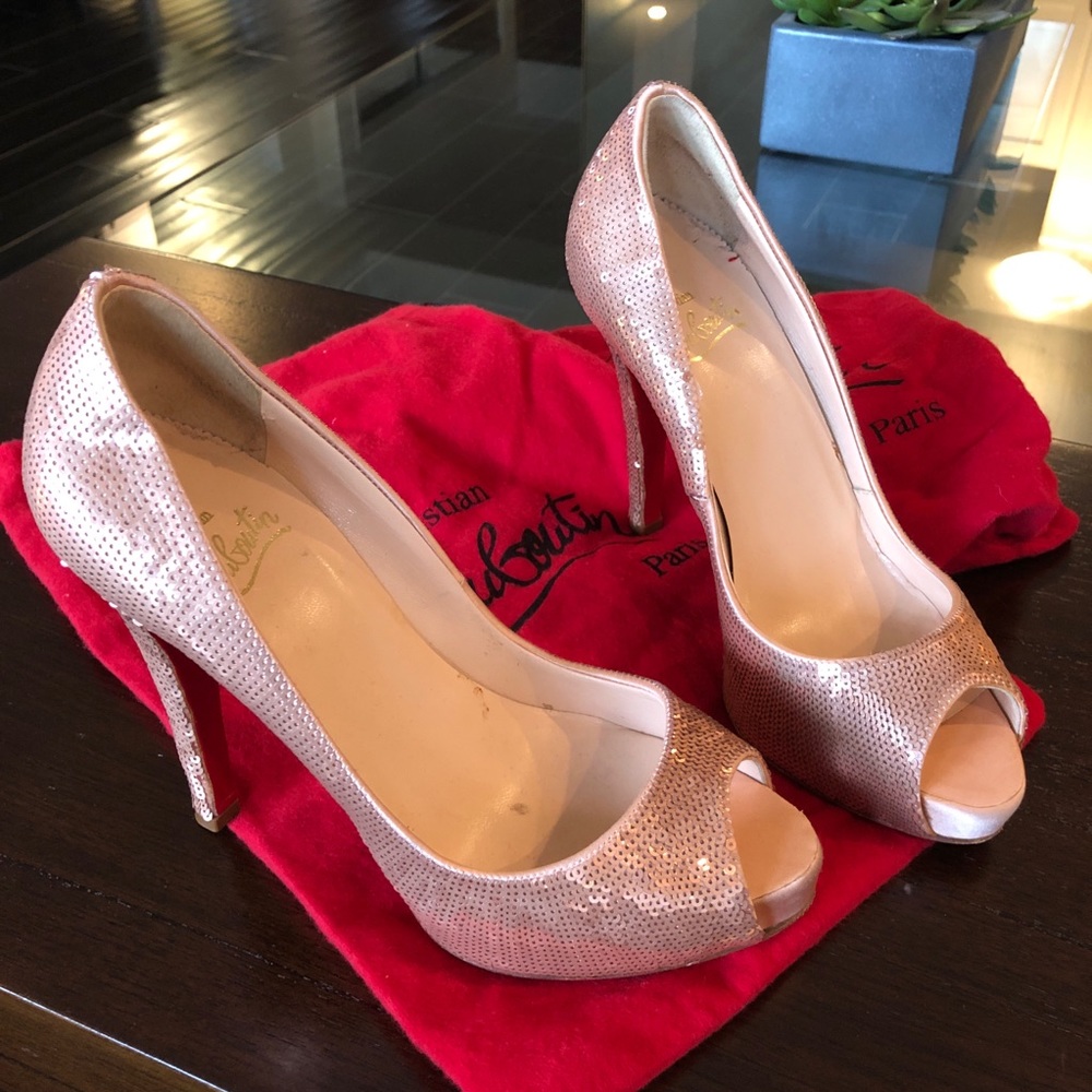 Beautiful, beige, pinkish sexy high heels